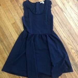 Francesca’s Navy Dress with Ruffle Detail, L